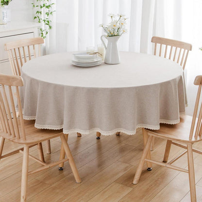 Runde Baumwollleinen Tischdecke Kaki 280 cm – Schutz & Stil