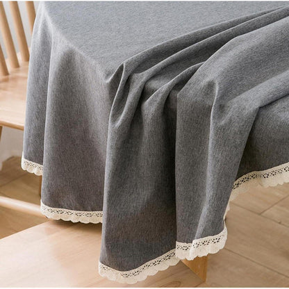 Runde Baumwollleinen Tischdecke 280cm Dunkelgrau
