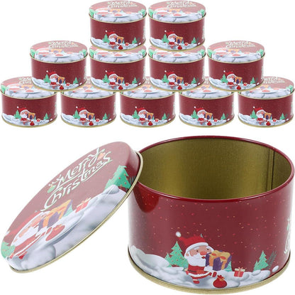 DOITOOL 24er Set Mini-Weihnachtskeksdosen mit Deckel - Runde