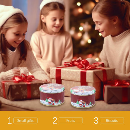 24 Mini-Weihnachtskeksdosen mit Deckel für