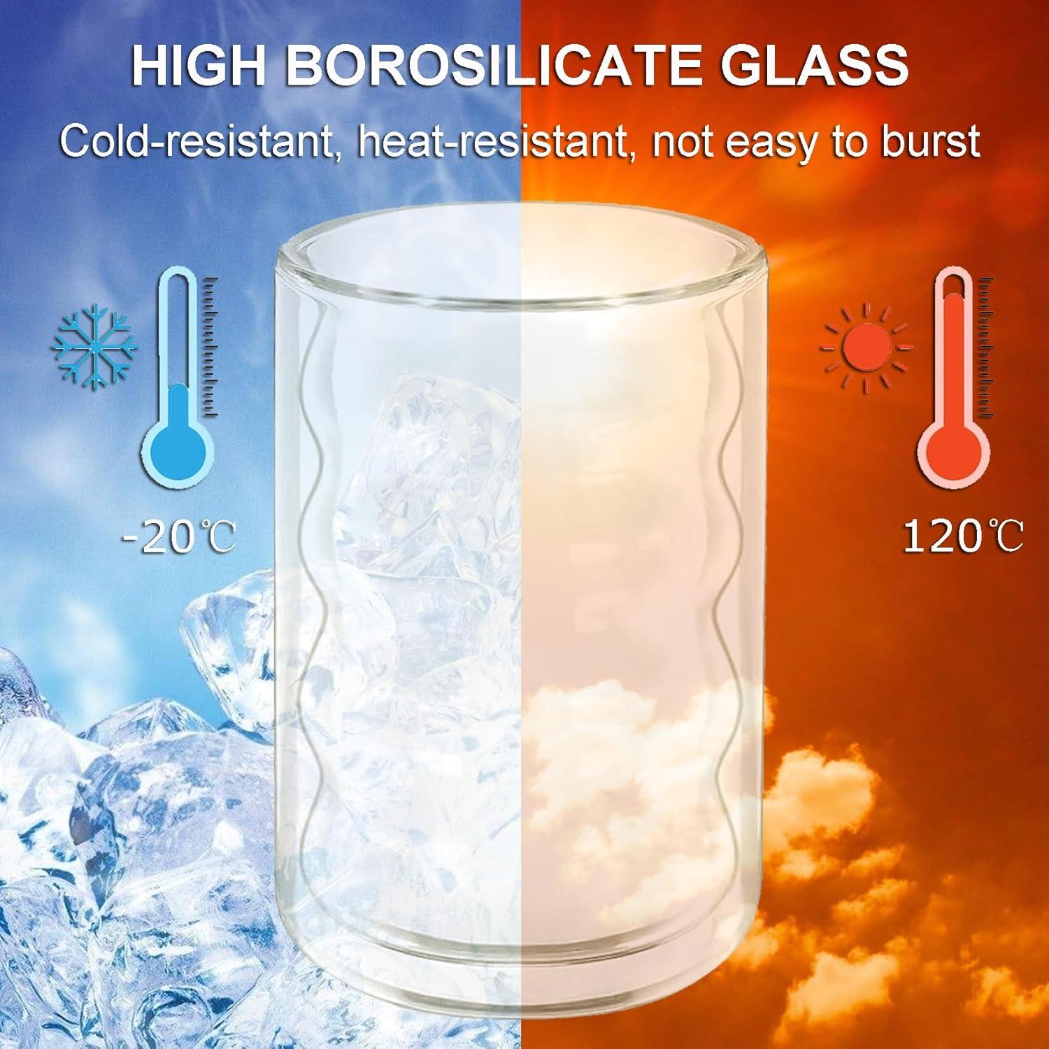 Latte Macchiato Gläser Set 2x400ml Doppelwandige Thermogläser mit Löffeln