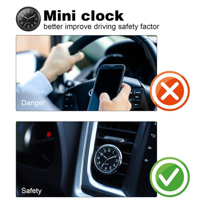 Mini Quartz Car Clock Dashboard Uhr Auto Schwarzes Design LED-Anzeige