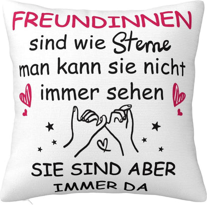 Geschenk für Freundin Kissenbezug 45x45cm Sternenmotiv