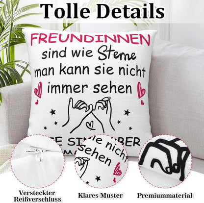 Geschenk für Freundin Kissenbezug 45x45cm Sternenmotiv
