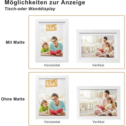 Egofine Bilderrahmen 13x18 cm Weiß 6er-Set mit Echtglas