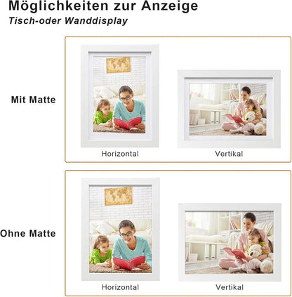 Bilderrahmen 13x18 cm Holzrahmen Echtglas 6er-Set