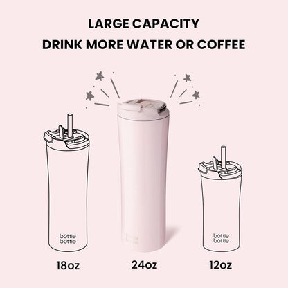 Isolierter Kaffeebecher 680ml mit Strohhalm und