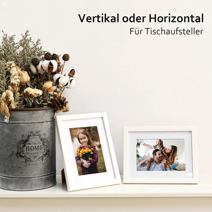 Bilderrahmen 15x20 cm Weiß 6er-Set Holzrahmen Echtglas