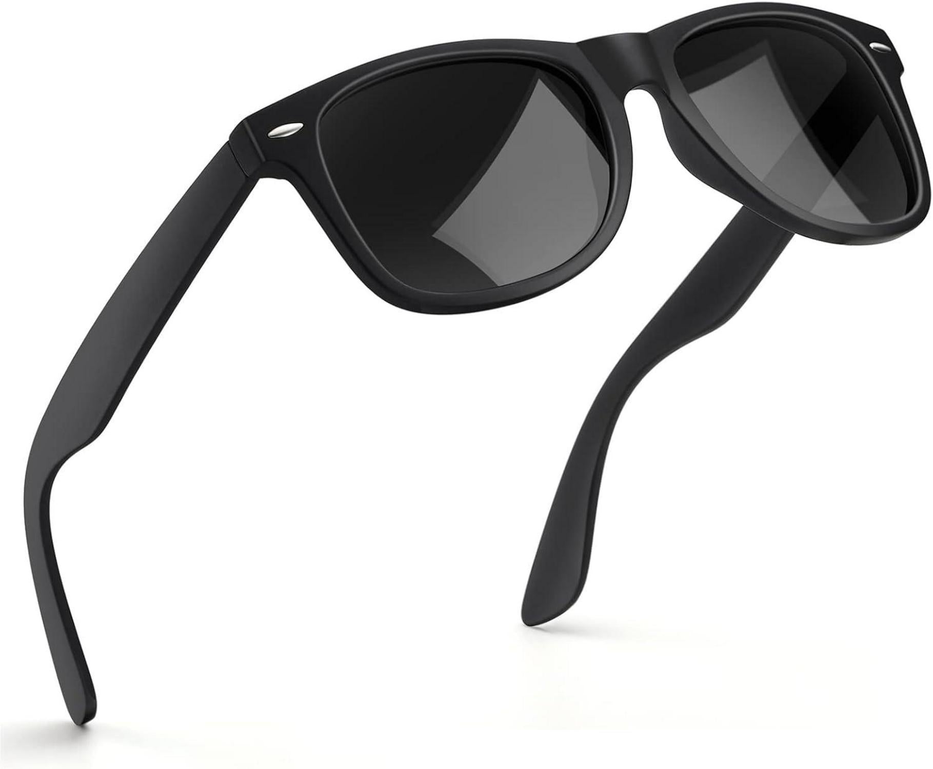 Polarisierte Retro Sonnenbrille UV400 Schutz Vintage Schwarz