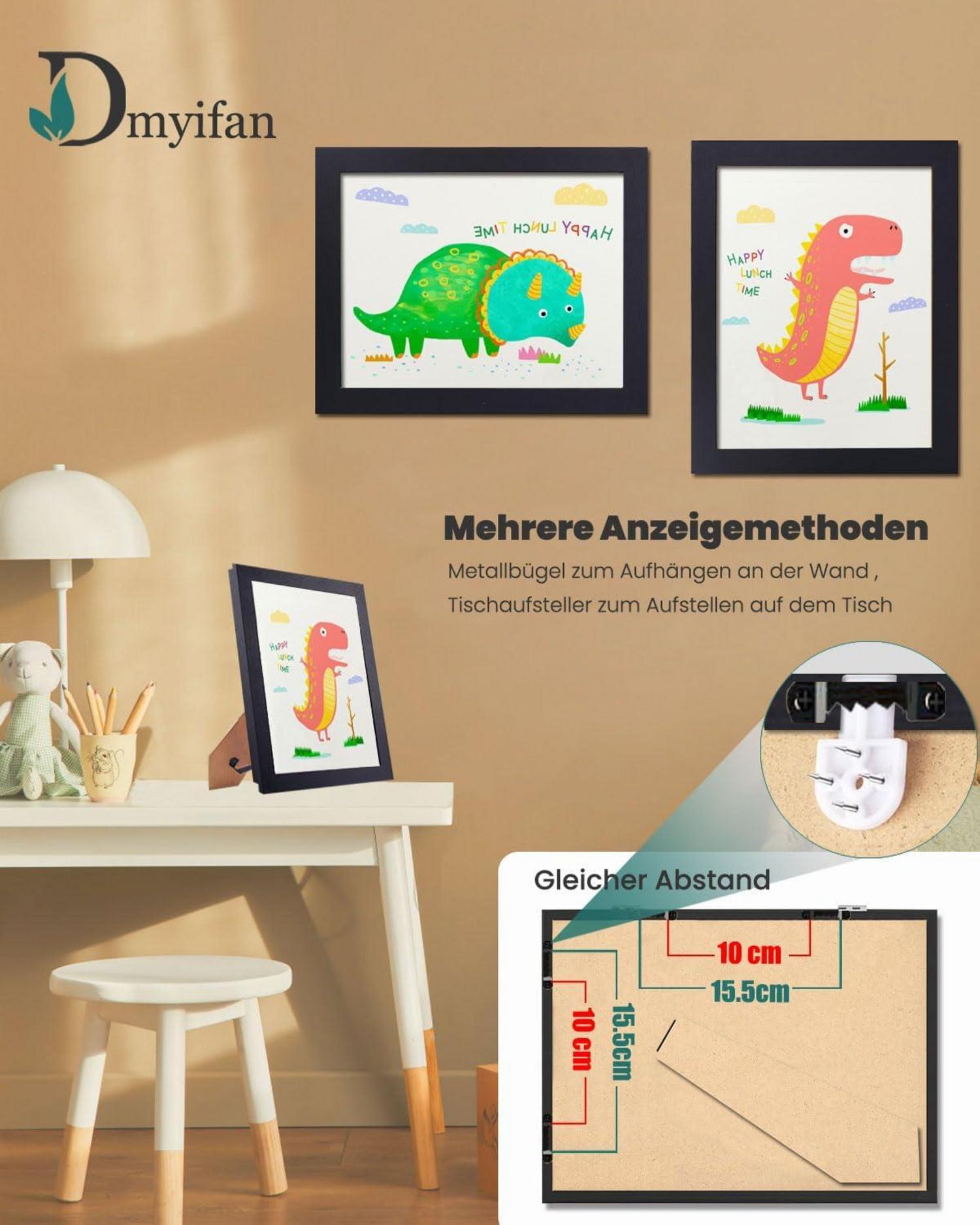 Dmyifan Kinderzeichnungen Rahmen 2er Set a4 Schwarz - Kunstwerke Aufbewahrung & Präsentation - Schule, Zuhause, Büro