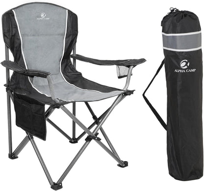Faltbarer XL Campingstuhl mit Getränkehaltern und Tragetasche