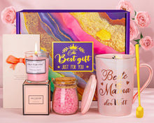 Geschenkset für Mama: Rosa Tasse, Duftkerze, Badesalz