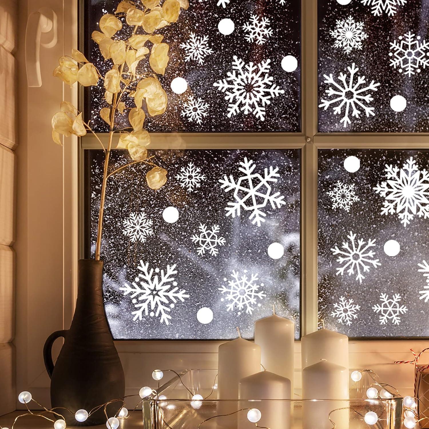 BELSVOR 196 Weihnachtsfensterbilder Rentiere Schneeflocken PVC