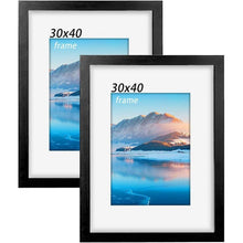 30x40 cm Bilderrahmen Set 2 Stück Schwarz Fotorahmen für A4
