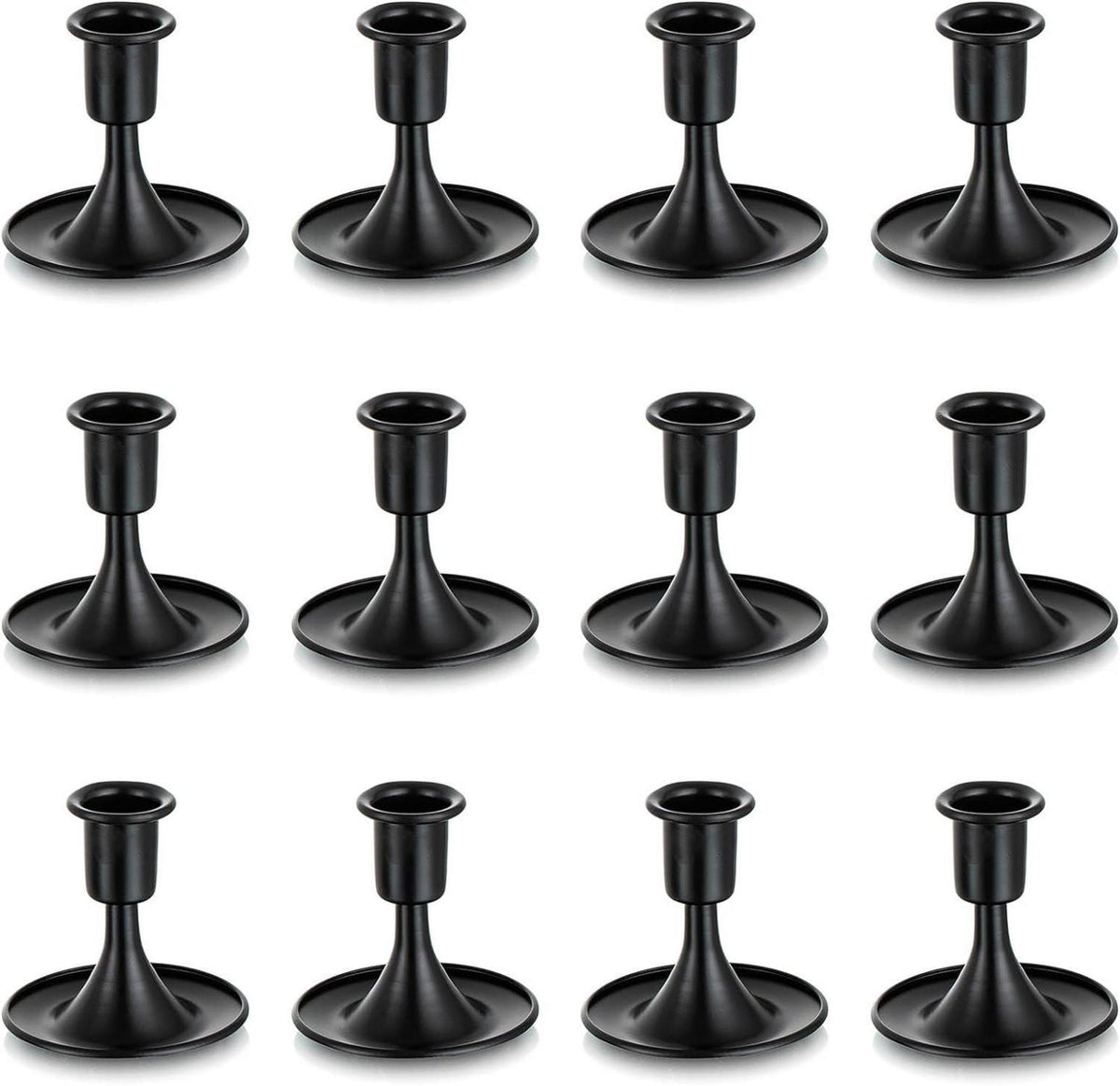 Kerzenständer Stabkerzen Schwarz Klein 12er Set Metall Vintage Deko