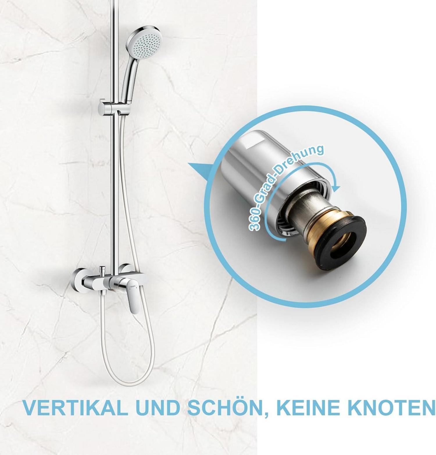 Hochwertiger PVC Brauseschlauch 1,5m, Mattweiß - Universal