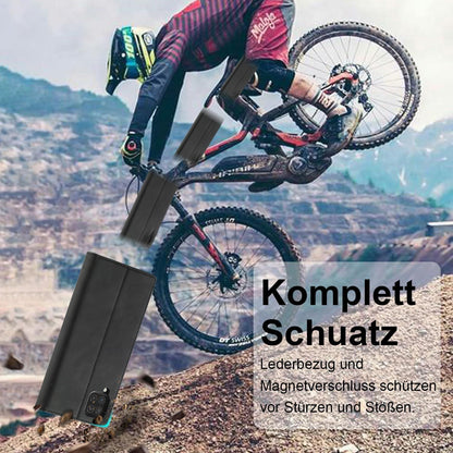 Handyhülle Samsung Galaxy A12 M12 Leder Wallet Schwarz Schutzfolie