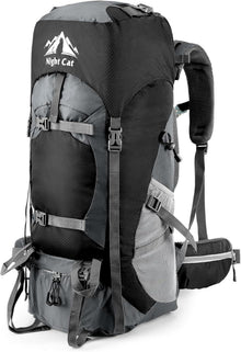 Night Cat Trekkingrucksack 90L Schwarz Atmungsaktiv Wanderrucksack