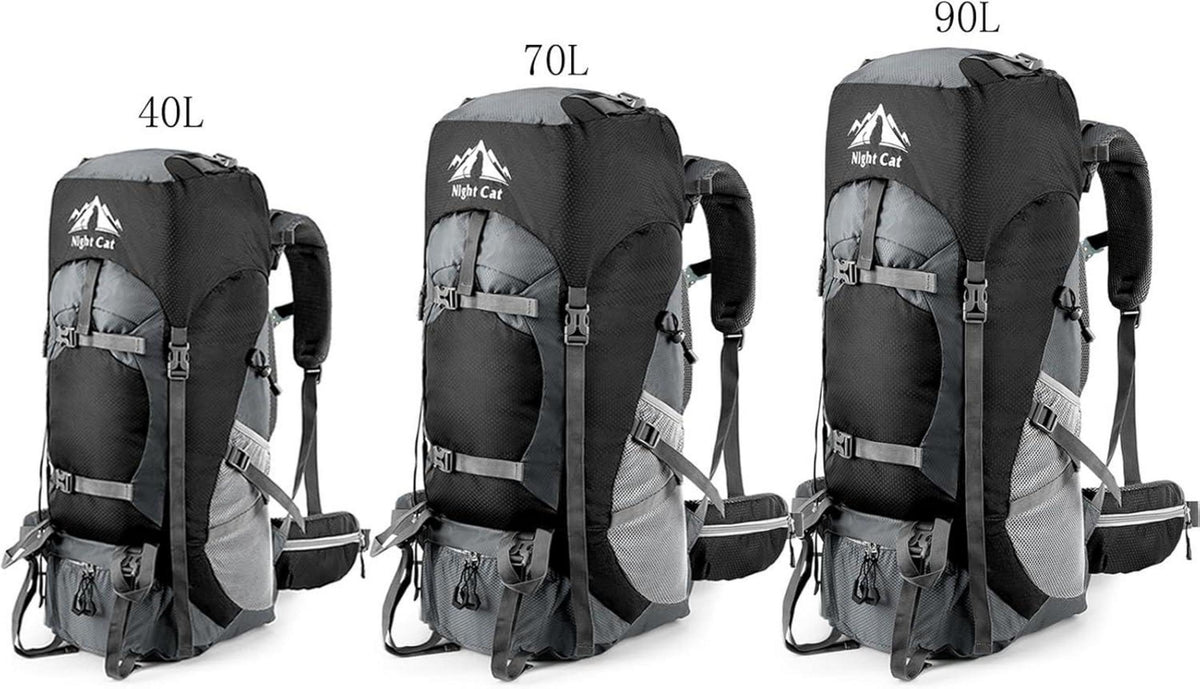 Night Cat 90L Trekkingrucksack für Damen und Herren Schwarz