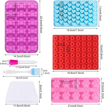 Backmatte Silikon Hundeleckerlies Set Backform für Schokolade Kekse