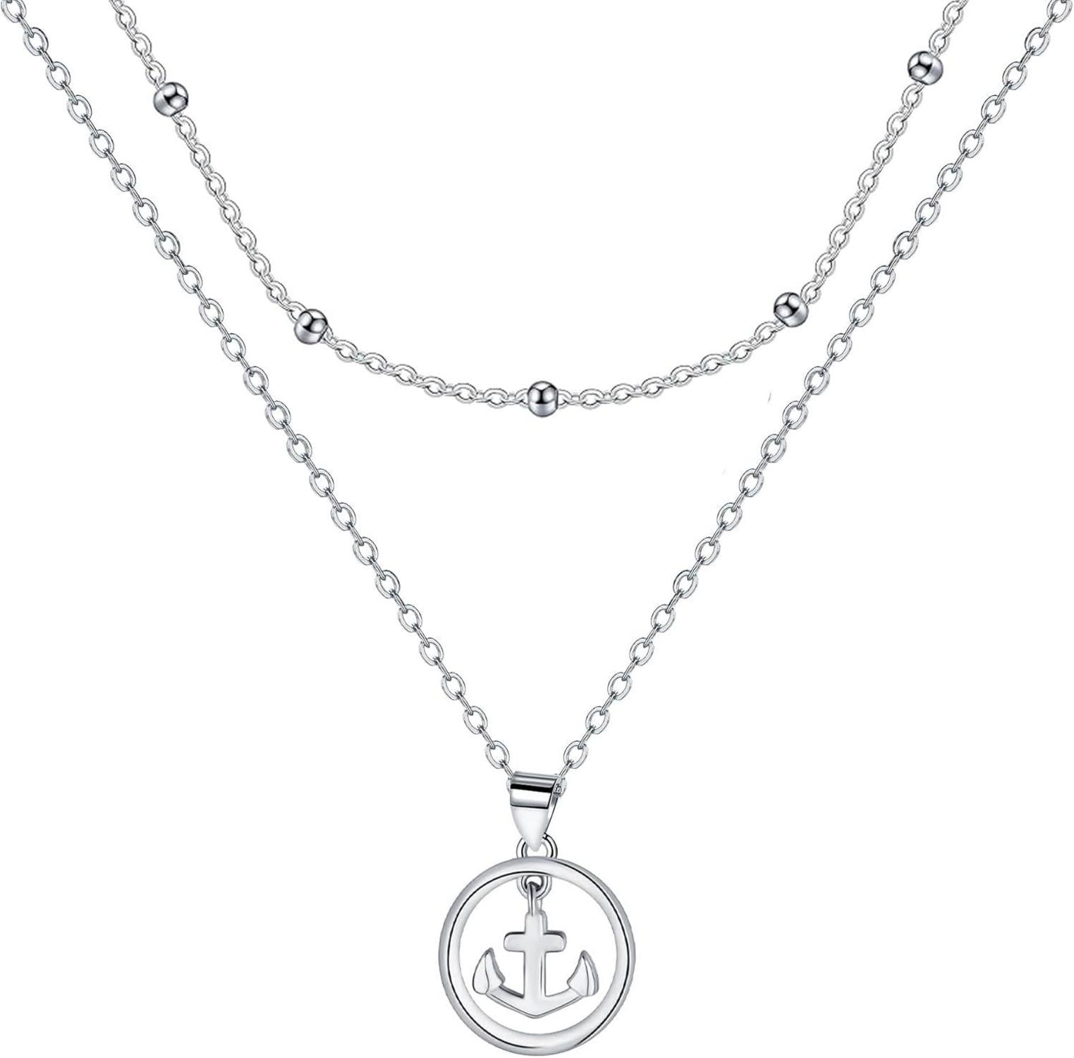 Anker Halskette 925 Silber Schmuck Mutter Frau Freundin