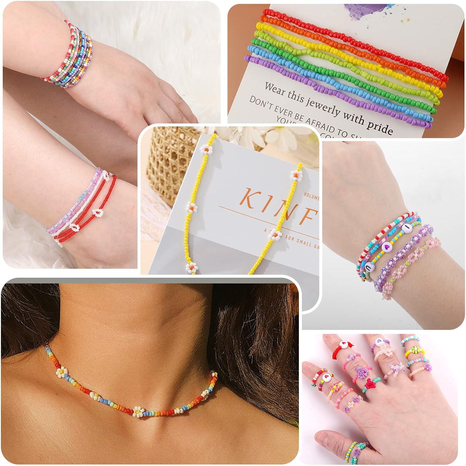 Perlen für Armbänder 120 Farben 3mm Set mit Buchstabenperlen & Charms