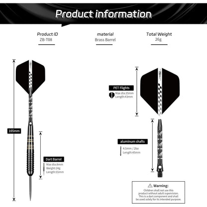 Professionelle CyeeLife Dartpfeile 24g Metallspitze mit