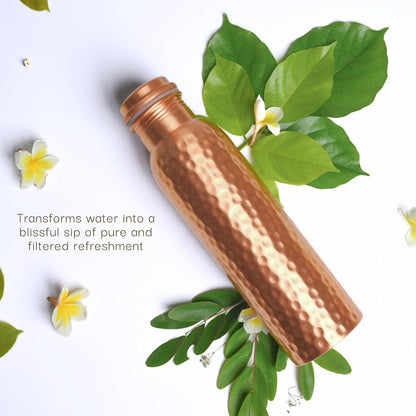 Kupfer-Wasserflasche Ayurveda 34oz Fitness Yoga 1000ml Hammered