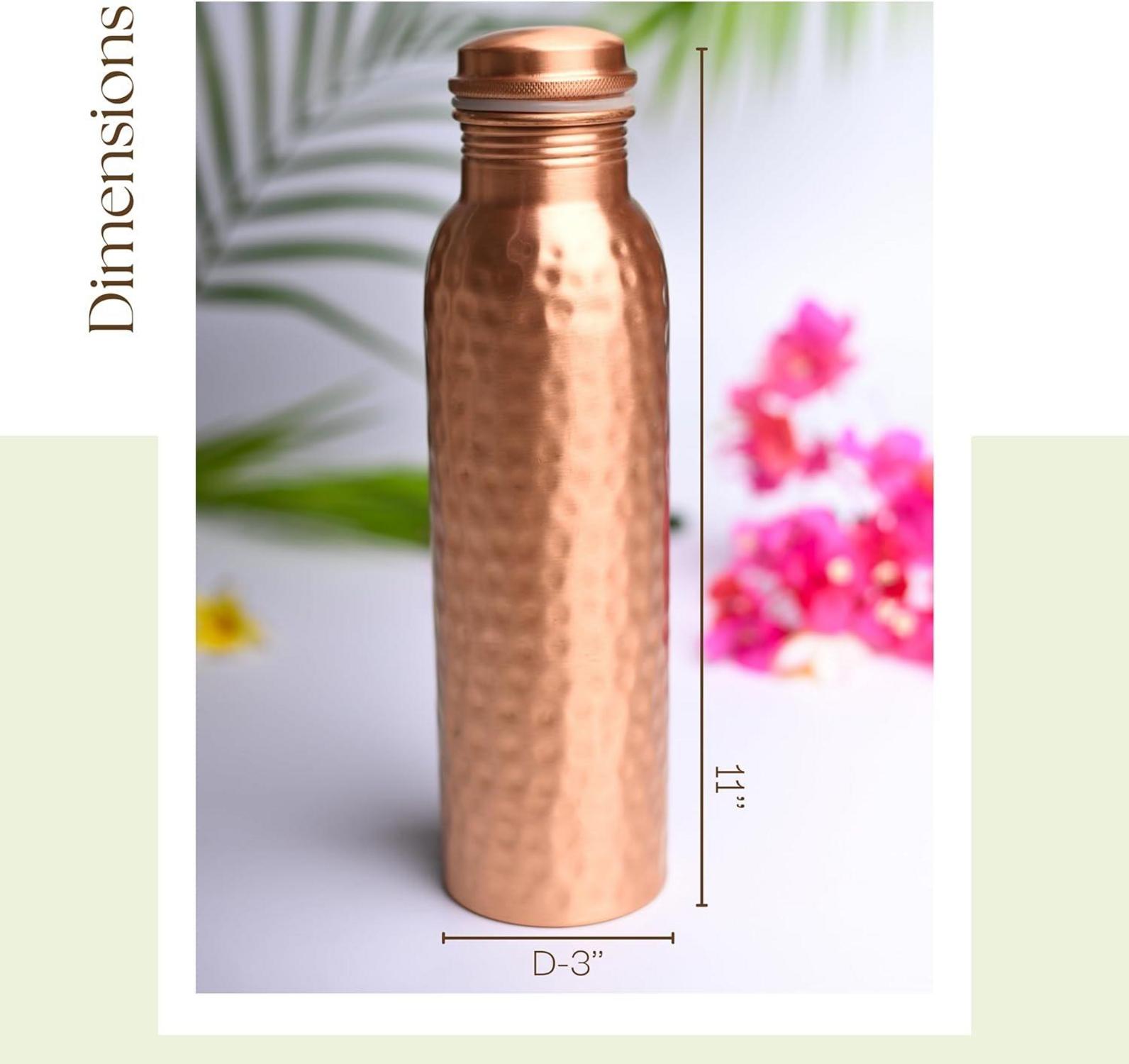 Wasserflasche aus gehämmertem Kupfer 34 oz