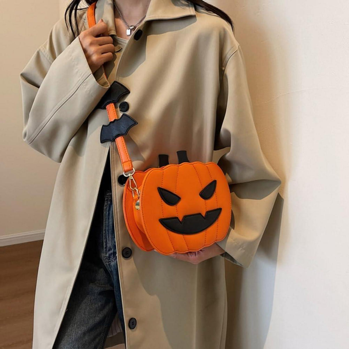 Halloween Kürbis Handtasche Gothic Umhängetasche Teufel Crossbody Neuheit