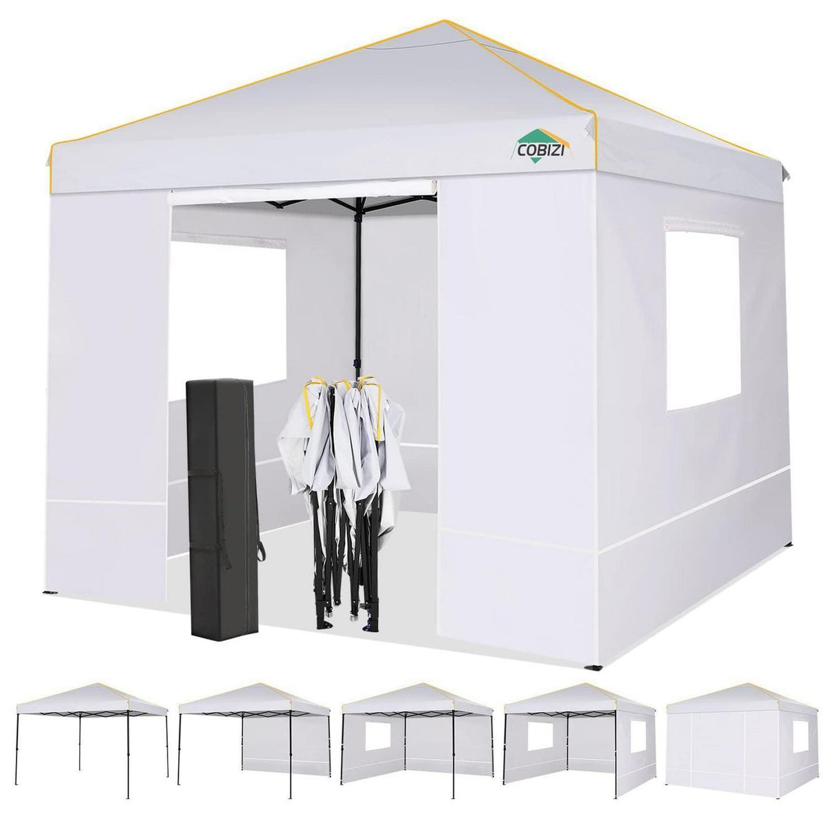 3x3m Pavillon wasserdicht, winterfest mit Seitenteilen