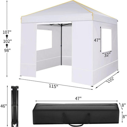 3x3m Pavillon wasserdicht, winterfest mit Seitenteilen