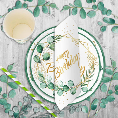 Einweggeschirr-Set Geburtstag Tischdeko Happy Birthday 100 Stück