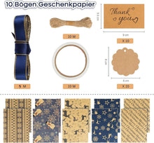 10 Blatt Kraft Geschenkpapier Weihnachten mit Schleife