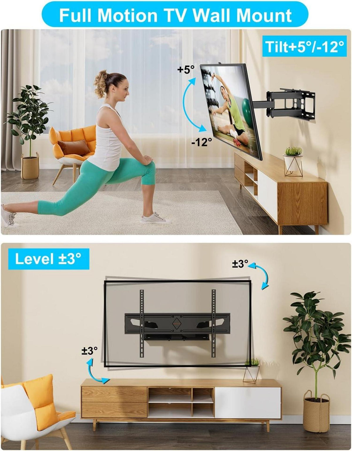 TV Wandhalterung Schwenkbar Neigbar für 37-75 Zoll LCD LED Fernseher