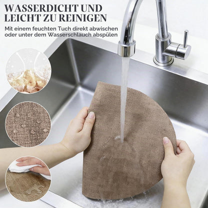 Oval Tischset 6er Set Beige – Abwaschbar & Hitzebeständig