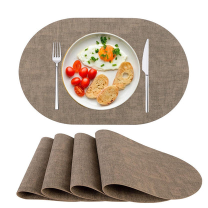 Platzsets Oval Braun 4er Set – Abwaschbar & Hitzebeständig