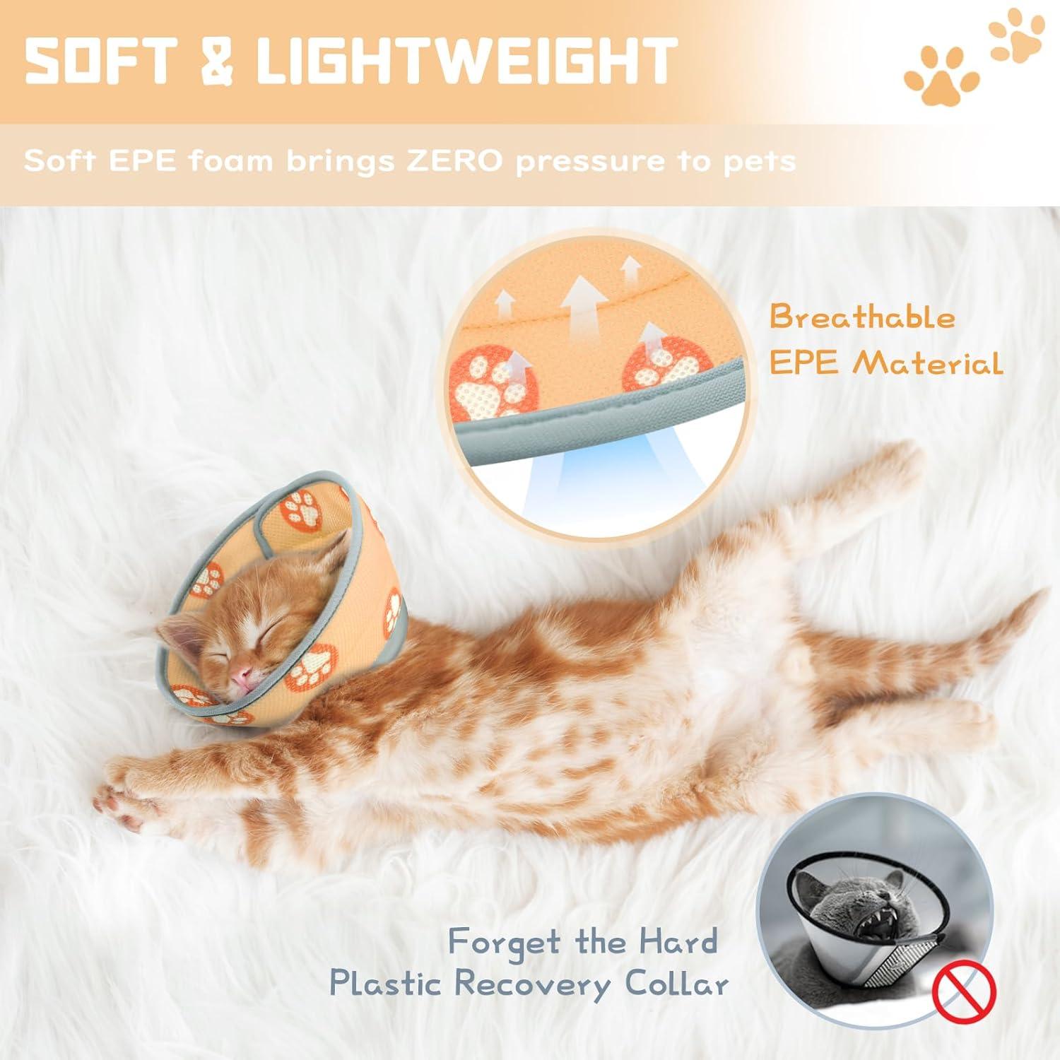 Supet Weicher Einstellbarer Halskrause Katze Orange M