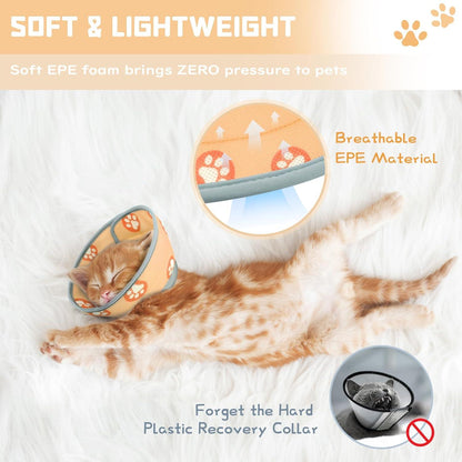 Supet Weicher Einstellbarer Halskrause Katze Orange M