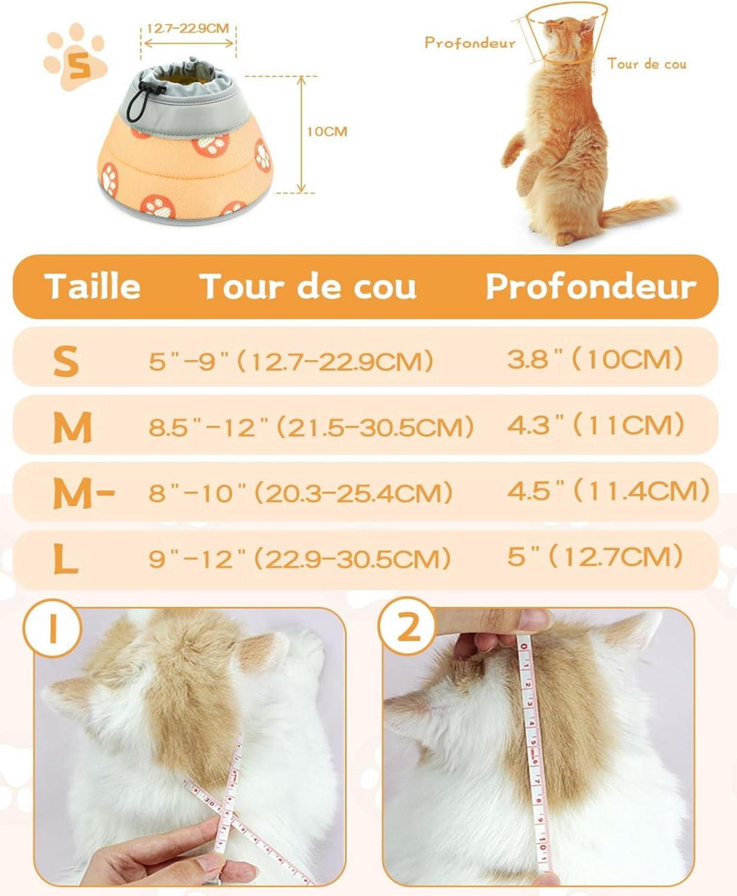 Supet Halskrause Katze Einstellbarer Weicher Kragen Halsband Orange S