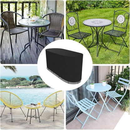 Bistro Set Abdeckung wasserdicht UV-geschützt 420D Oxford Stoff Schwarz