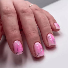 24 Stück Gradient Künstliche Nägel Glossy French Rouge Magnetische