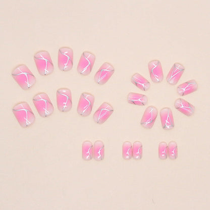 24 Stk. Künstliche Acryl Nägel French Rouge Gradient mit Klebepads