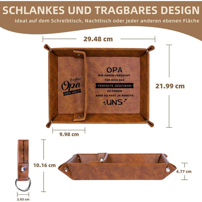 Lederschale Tablett Geschenke für Opa Weihnachten
