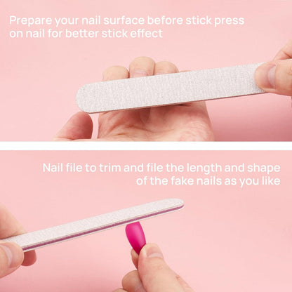 576-teiliges Mandel Nägel Set Bunt Glitzer Press on Nails, Oval Fake
