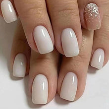 24er Set Eckige Glitzer Kunstnägel Press on Nails Natürlich-Falsche