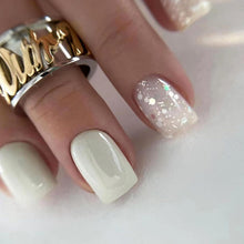 24er Set Eckige Kunstnägel French Tips Weiß Full Cover Glänzend