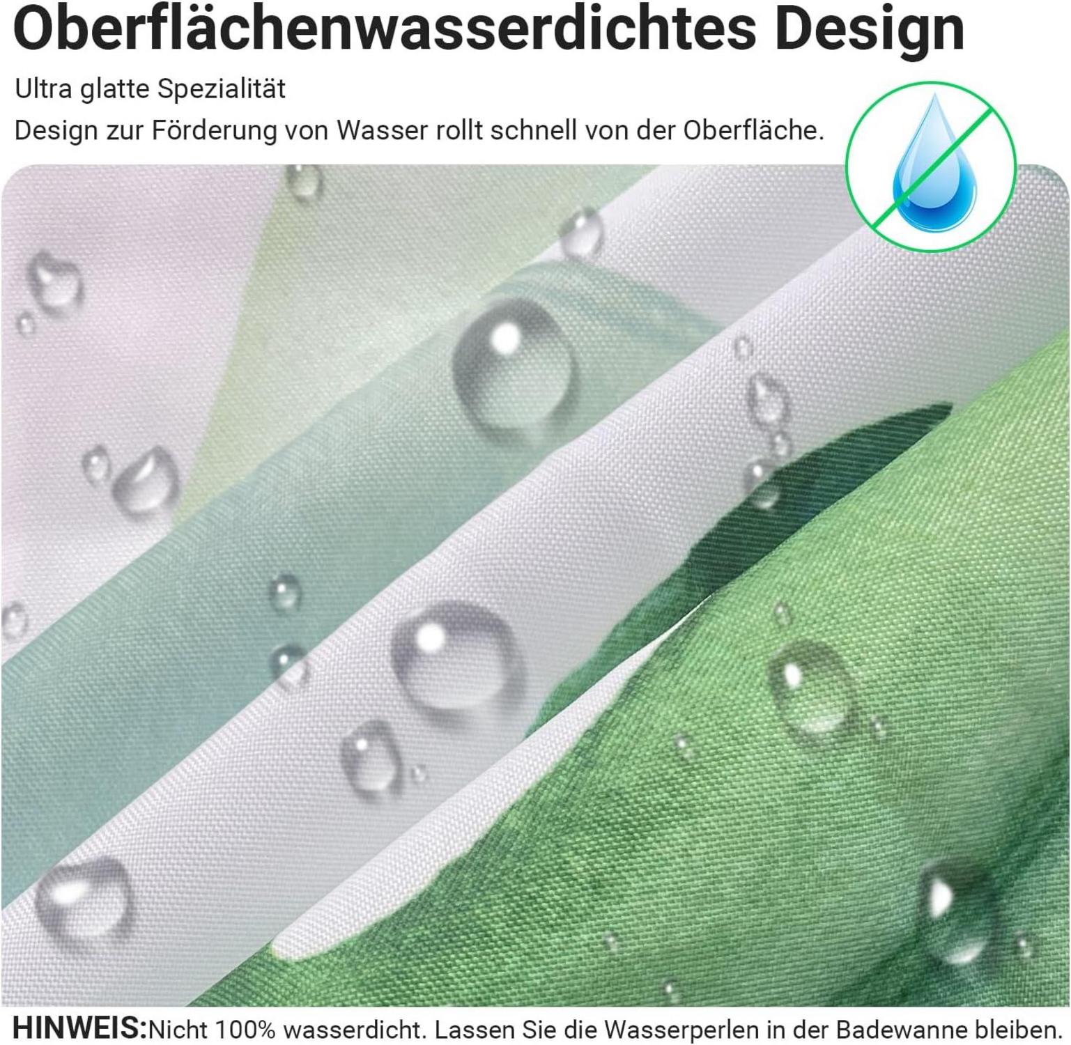 Duschvorhang Grün Blätter 150x180cm Antischimmel