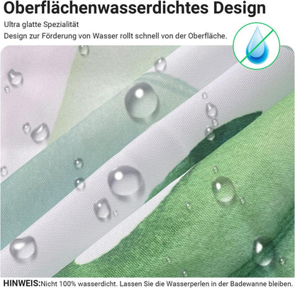 Duschvorhang Grün Blätter 150x180cm Antischimmel