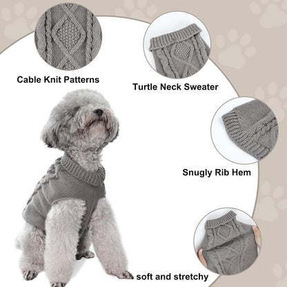 Hundepullover Winter Warmer Rollkragen Strickpullover Weich Katze Hund Medium